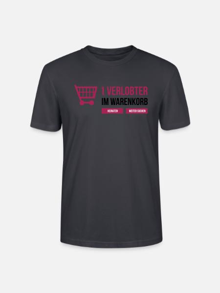 1 Verlobter im Warenkorb - Stanley/Stella Unisex Bio-T-Shirt CRAFTER - Dunkles Graublau