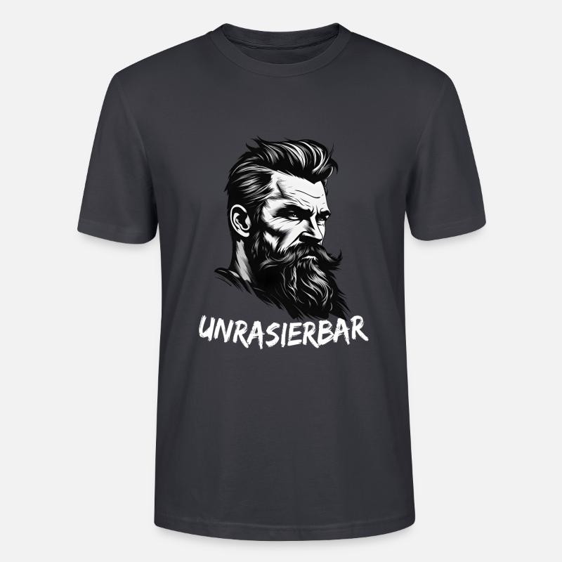 Lustiger Bart Spruch Wikinger Bartträger - Stanley/Stella Unisex Bio-T-Shirt CRAFTER - Dunkles Graublau