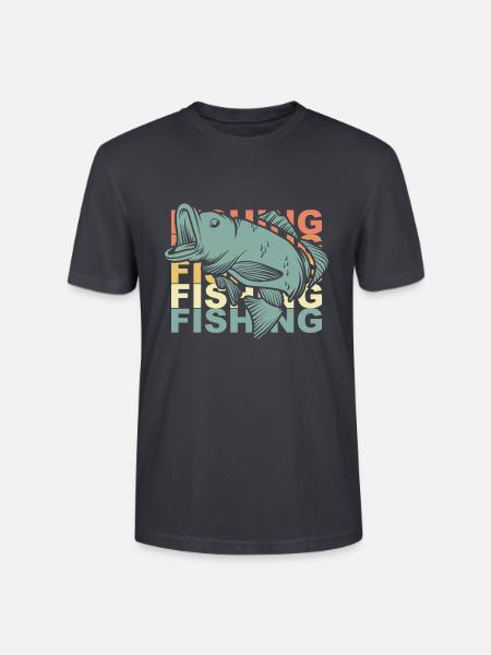 Angeln Angler Geschenk - Stanley/Stella Unisex Bio-T-Shirt CRAFTER - Dunkles Graublau