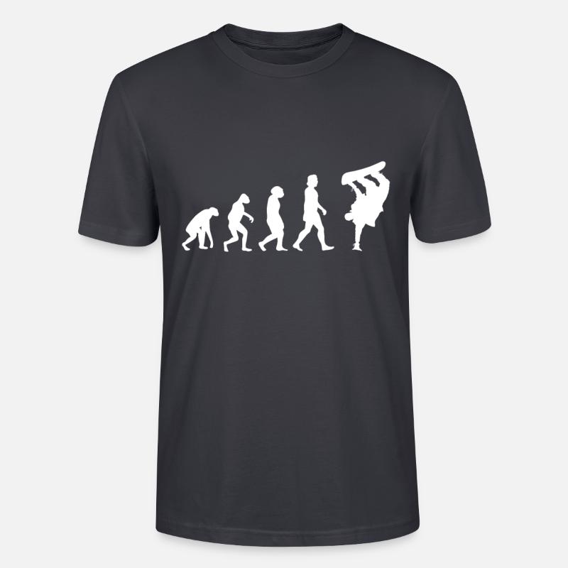 EVOLUTION SNOWBOARD - Stanley/Stella Unisex Bio-T-Shirt CRAFTER - Dunkles Graublau