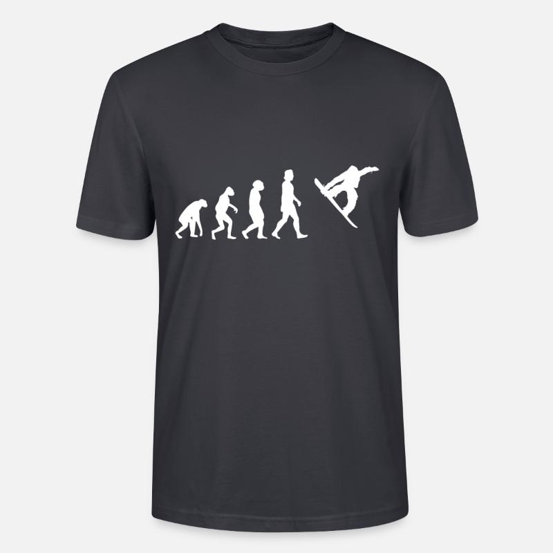 EVOLUTION SNOWBOARD - Stanley/Stella Unisex Bio-T-Shirt CRAFTER - Dunkles Graublau