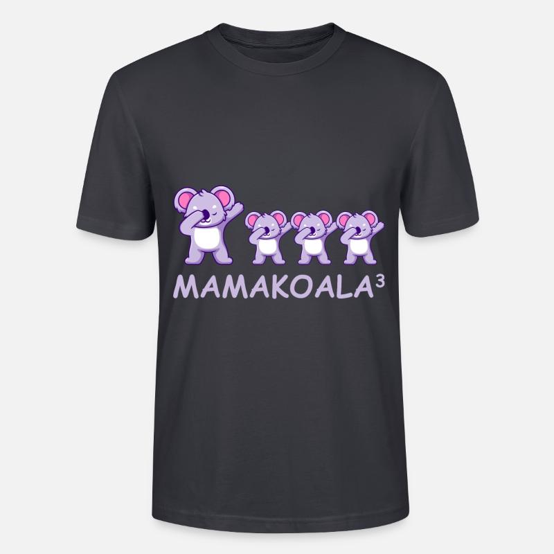 Schwanger werdene Mutter Drillinge Koala - Stanley/Stella Unisex Bio-T-Shirt CRAFTER - Dunkles Graublau