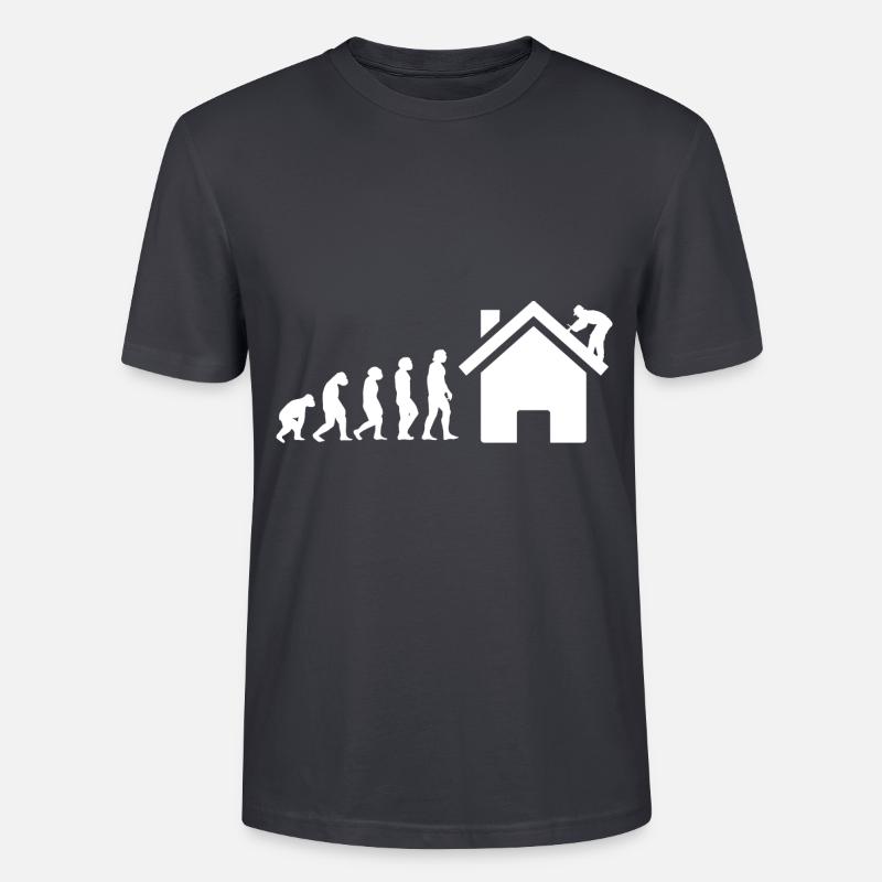 Evolution Dachdecker - Stanley/Stella Unisex Bio-T-Shirt CRAFTER - Dunkles Graublau