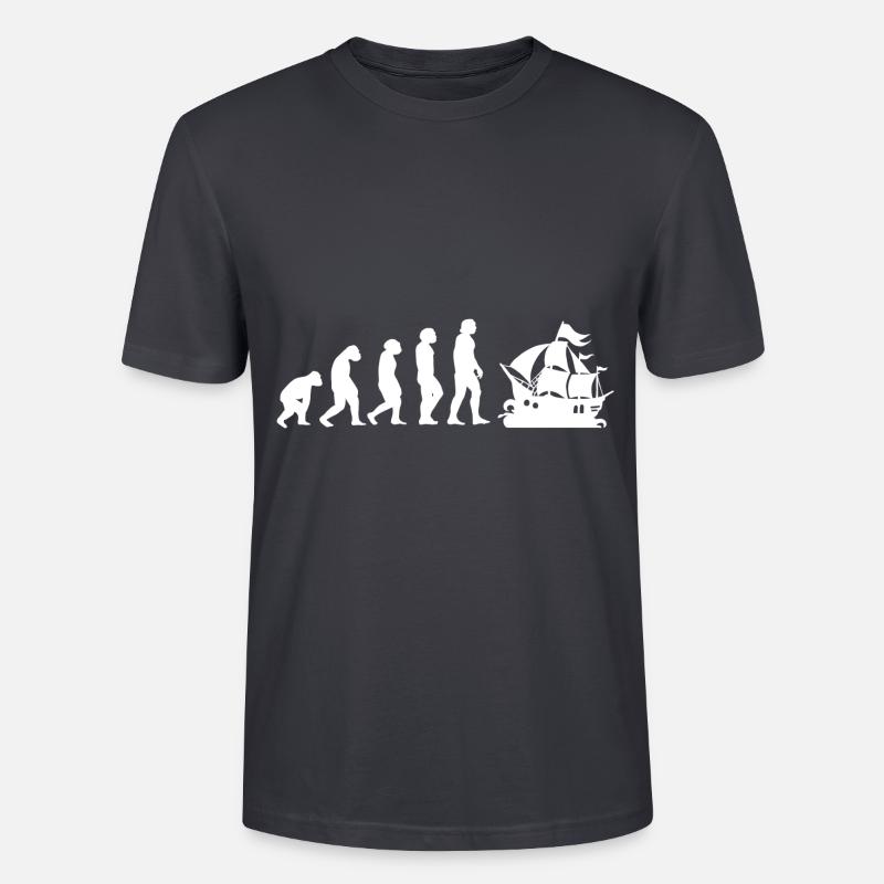 Evolution Pirat - Stanley/Stella Unisex Bio-T-Shirt CRAFTER - Dunkles Graublau