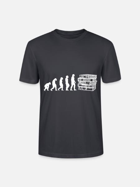 Evolution Bücherwurm - Stanley/Stella Unisex Bio-T-Shirt CRAFTER - Dunkles Graublau