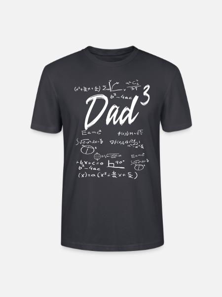 dreifacher Papa werdender Vater Mathe Physiker - Stanley/Stella Unisex Bio-T-Shirt CRAFTER - Dunkles Graublau
