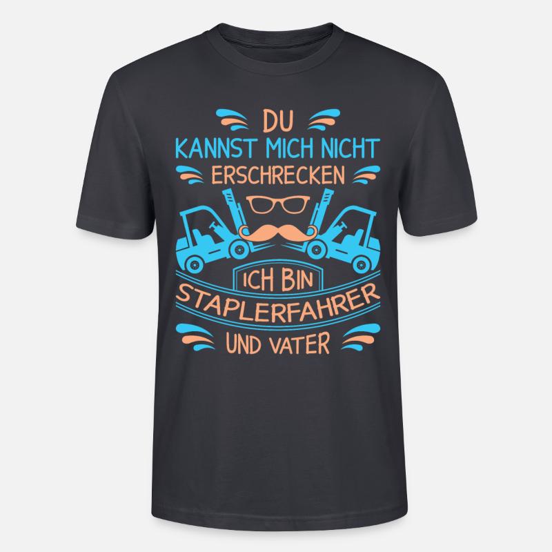 Lagerarbeiter Logistiker Stapler Staplerfahrer - Stanley/Stella Unisex Bio-T-Shirt CRAFTER - Dunkles Graublau