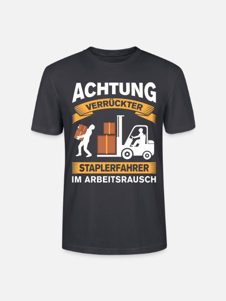 Lagerarbeiter Logistiker Stapler Staplerfahrer - Stanley/Stella Unisex Bio-T-Shirt CRAFTER - Dunkles Graublau
