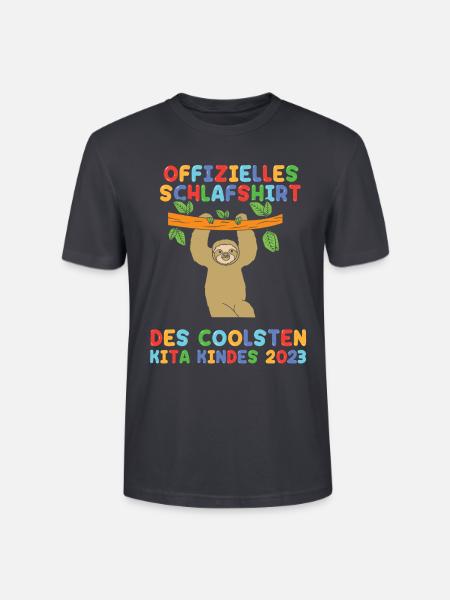 Faultier Kita Kindergarten 2023 - Stanley/Stella Unisex Bio-T-Shirt CRAFTER - Dunkles Graublau