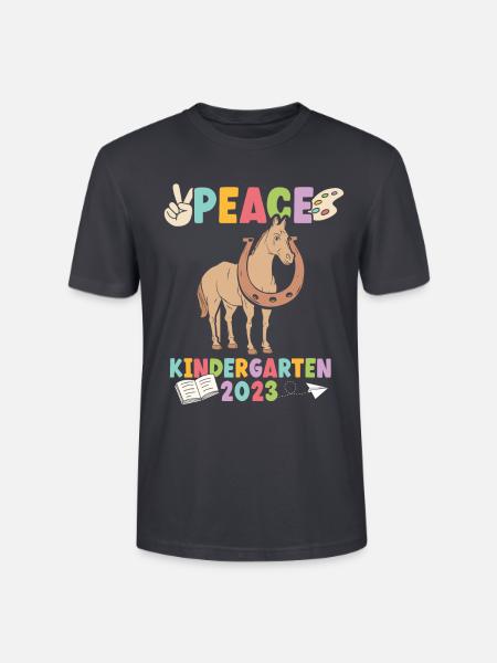 Pferd Peace Kindergarten 2023 - Stanley/Stella Unisex Bio-T-Shirt CRAFTER - Dunkles Graublau