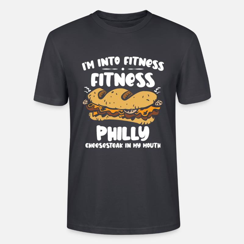 Philly Cheesesteak Sandwich - Stanley/Stella Unisex Bio-T-Shirt CRAFTER - Dunkles Graublau