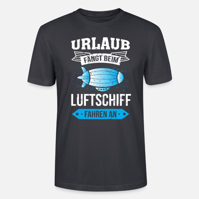 Luftschiff Urlaub fängt an - Stanley/Stella Unisex Bio-T-Shirt CRAFTER - Dunkles Graublau