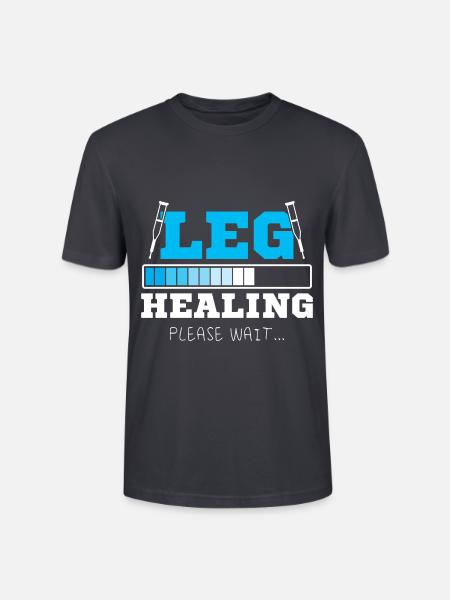 Leg Healing Please Wait - Stanley/Stella Unisex Bio-T-Shirt CRAFTER - Dunkles Graublau