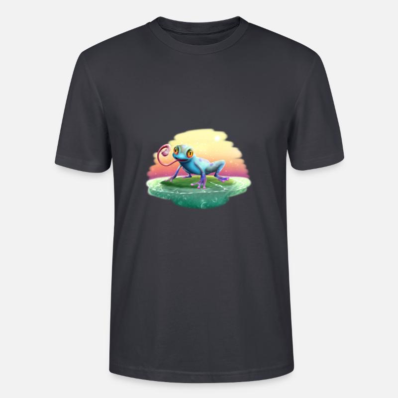 Grüner Frosch3 - Stanley/Stella Unisex Bio-T-Shirt CRAFTER - Dunkles Graublau