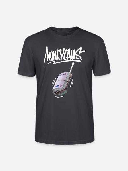 Money Calls - Stanley/Stella Unisex Bio-T-Shirt CRAFTER - Dunkles Graublau