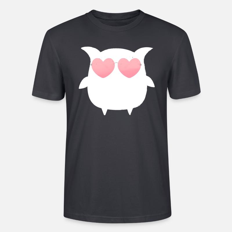 Eule, Comic, weisse eule,sonnenbrille,herz - Stanley/Stella Unisex Bio-T-Shirt CRAFTER - Dunkles Graublau