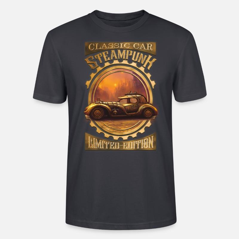 Steampunk Oldtimer klassisch, gotisch und elegant - Stanley/Stella Unisex Bio-T-Shirt CRAFTER - Dunkles Graublau