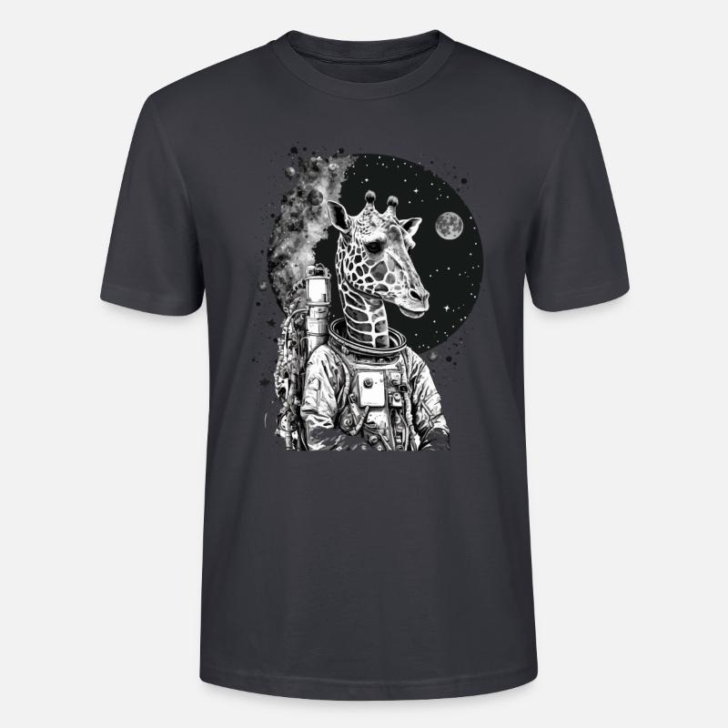 Girafe dans l’espace - T-shirt bio CRAFTER Stanley Stella Unisexe - bleu gris foncé