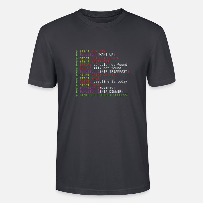 Monday Programmer - Stanley/Stella Unisex Bio-T-Shirt CRAFTER - Dunkles Graublau