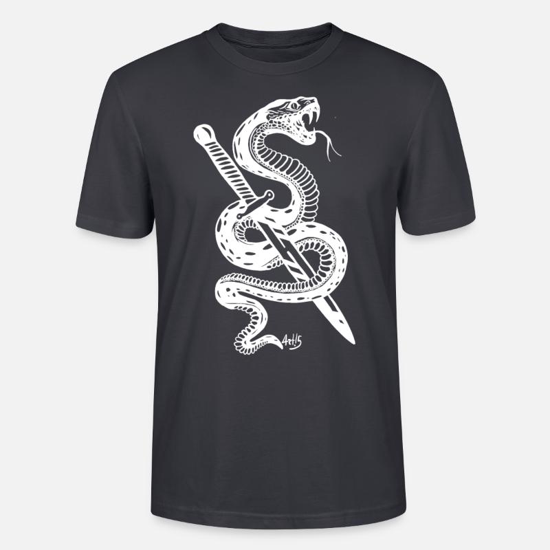 Dague de serpent WH - T-shirt bio CRAFTER Stanley Stella Unisexe - bleu gris foncé
