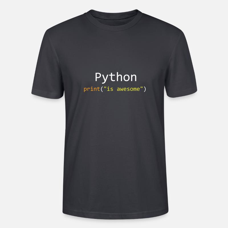 Python is awesome - T-shirt bio CRAFTER Stanley Stella Unisexe - bleu gris foncé
