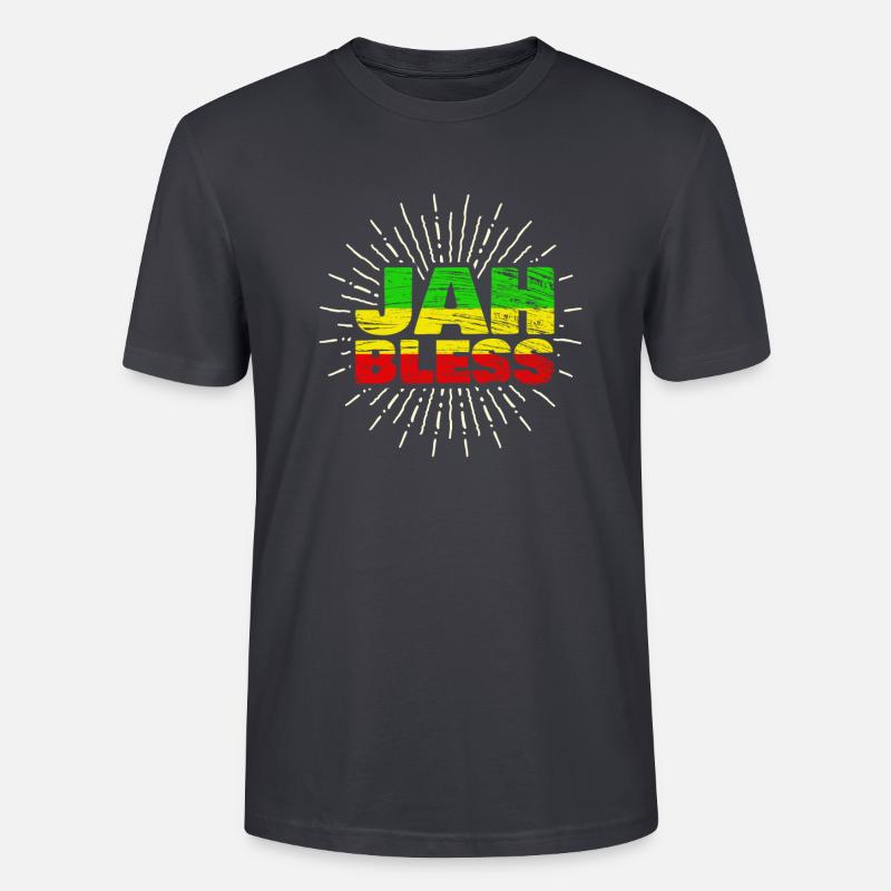 jah bless jaimca - Stanley/Stella Unisex Bio-T-Shirt CRAFTER - Dunkles Graublau