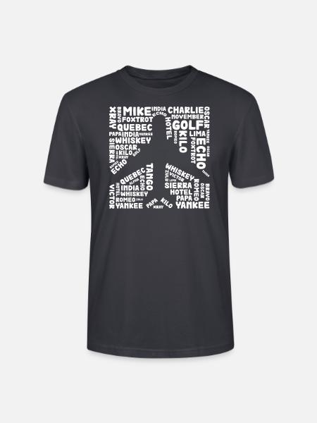 Aviation Airplane Phonetics - Stanley/Stella Unisex Bio-T-Shirt CRAFTER - Dunkles Graublau