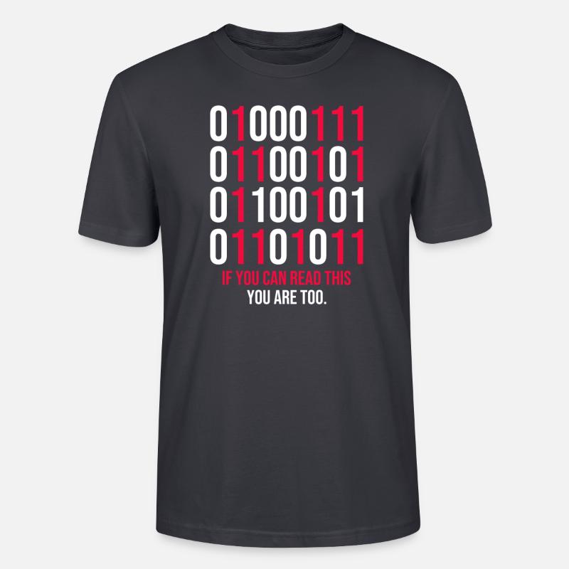 Funny Binary Codes Programmer - Stanley/Stella Unisex Bio-T-Shirt CRAFTER - Dunkles Graublau