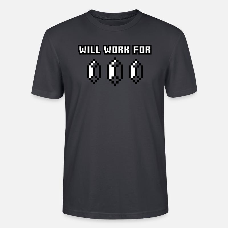 Will work for Rupees - T-shirt bio CRAFTER Stanley Stella Unisexe - bleu gris foncé