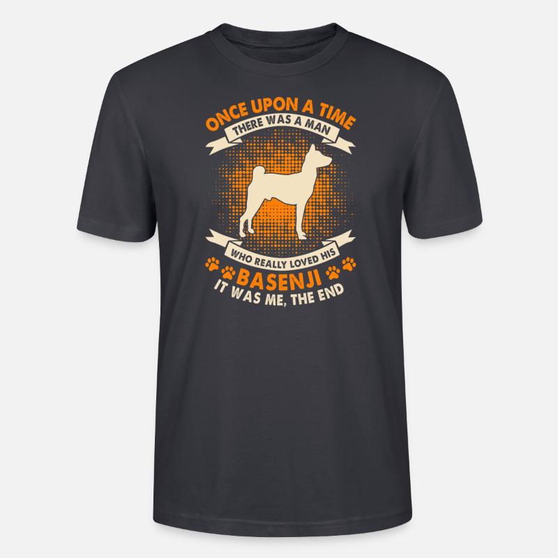 Es War Einmal - Basenji - Stanley/Stella Unisex Bio-T-Shirt CRAFTER - Dunkles Graublau