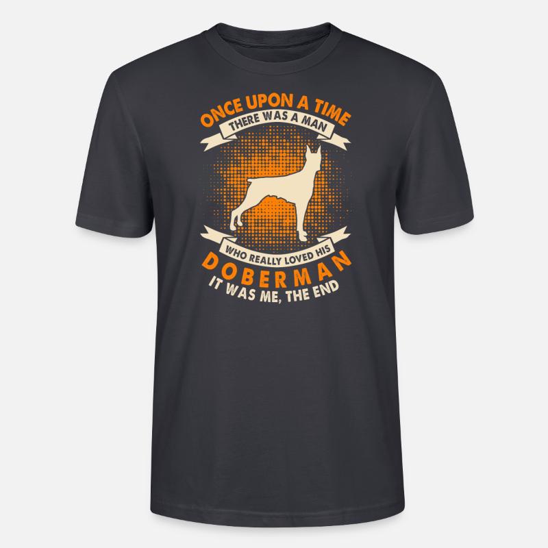 Es War Einmal - Dobermann - Stanley/Stella Unisex Bio-T-Shirt CRAFTER - Dunkles Graublau