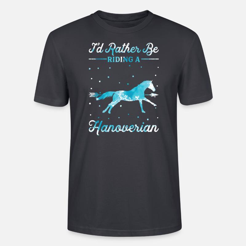 Monter un cheval hanovrien - T-shirt bio CRAFTER Stanley Stella Unisexe - bleu gris foncé