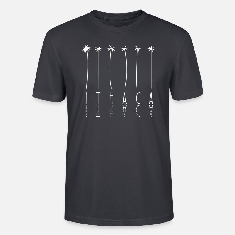 Palm - Île Grèce Ithaque - T-shirt bio CRAFTER Stanley Stella Unisexe - bleu gris foncé