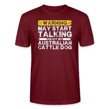 Parlez de Australian Cattle Dog - T-shirt bio CRAFTER Stanley Stella Unisexe - bordeaux - Devant - Alina (178cm) & Michal (187cm)