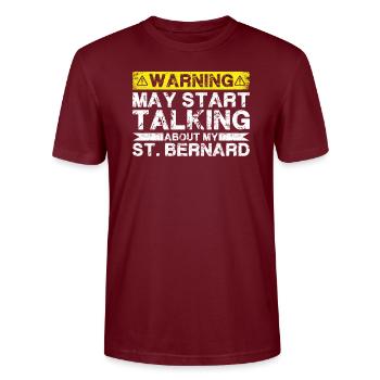 Speaking of St. Bernards - Stanley/Stella CRAFTER Unisex Organic T-Shirt - burgundy - Front - Alina (178cm) & Michal (187cm)