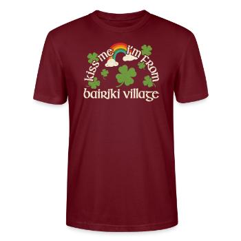 Küss mich - St. Patricks Day Bairiki Village - Stanley/Stella Unisex Bio-T-Shirt CRAFTER - Burgunderrot - Vorne - Alina (178cm) & Michal (187cm)