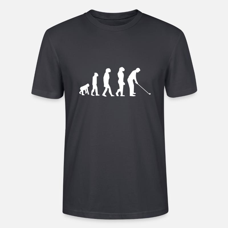 Golf Evolution Golfer Geschenk Golfschläger - Stanley/Stella Unisex Bio-T-Shirt CRAFTER - Dunkles Graublau