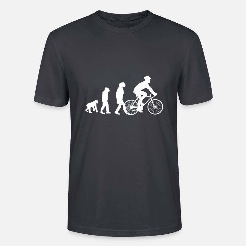 Fahrrad Biker Evolution Geschenkidee - Stanley/Stella Unisex Bio-T-Shirt CRAFTER - Dunkles Graublau