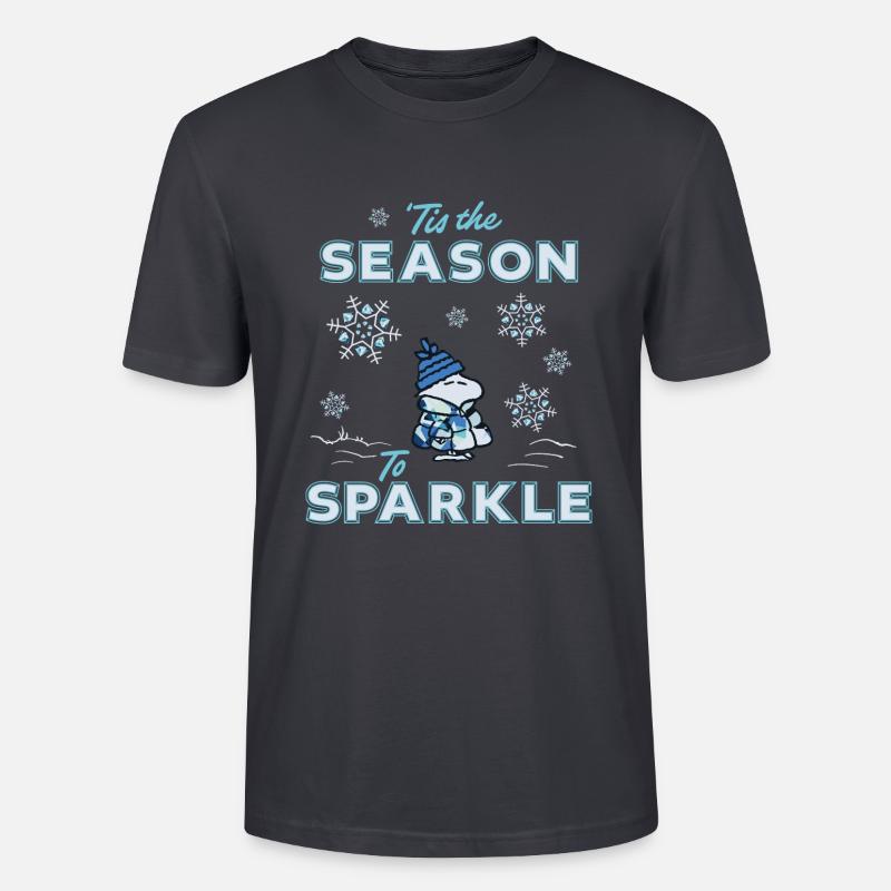 Peanuts Design Hiver C’est La Saison De Briller - T-shirt bio CRAFTER Stanley Stella Unisexe - bleu gris foncé