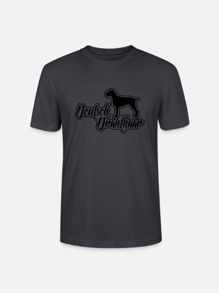 DEUTSCH DRAHTHAAR Hunderasse Jagdhunde Wilsigns - Stanley/Stella Unisex Bio-T-Shirt CRAFTER - Dunkles Graublau
