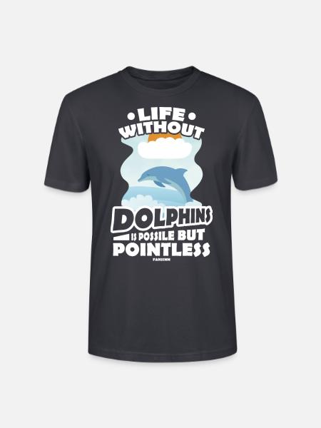 Delfin Delfinschule Säugetier Meer Delfinarium - Stanley/Stella Unisex Bio-T-Shirt CRAFTER - Dunkles Graublau