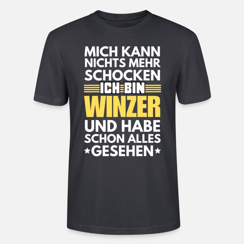 Non-shockable winemaker - Stanley/Stella CRAFTER Unisex Organic T-Shirt - India Ink Grey