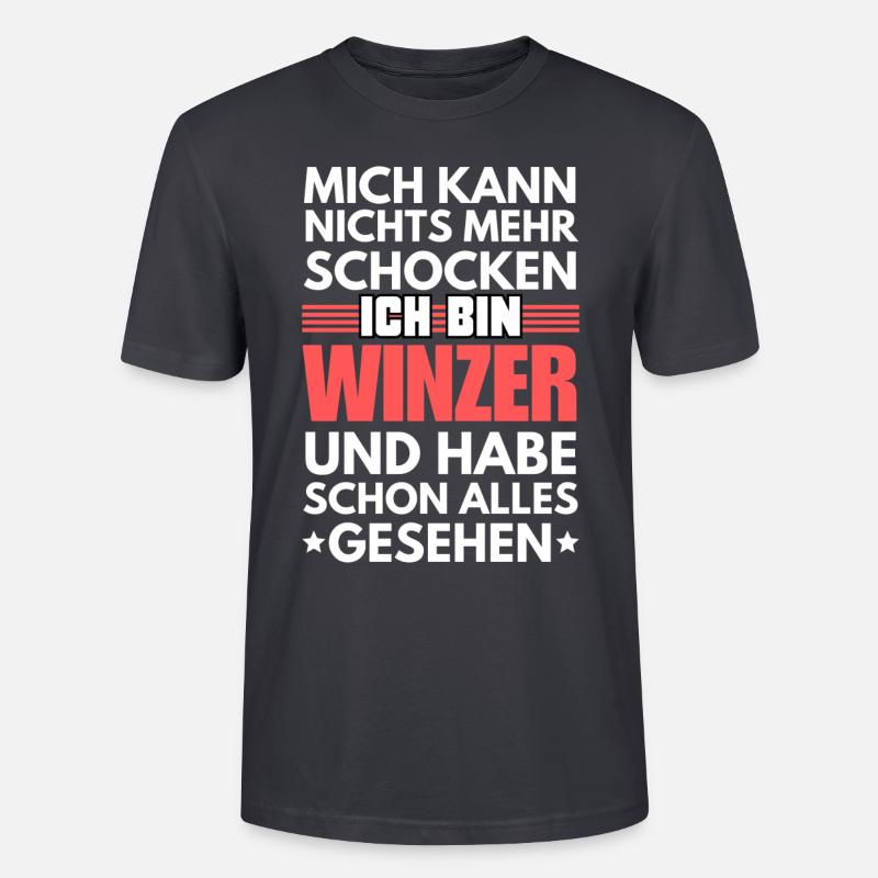 Vigneron non-chocable - T-shirt bio CRAFTER Stanley Stella Unisexe - bleu gris foncé