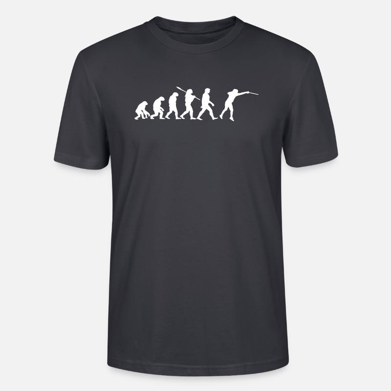 Fechten Evolution Fechter Fechterin | Geschenkidee - Stanley/Stella Unisex Bio-T-Shirt CRAFTER - Dunkles Graublau