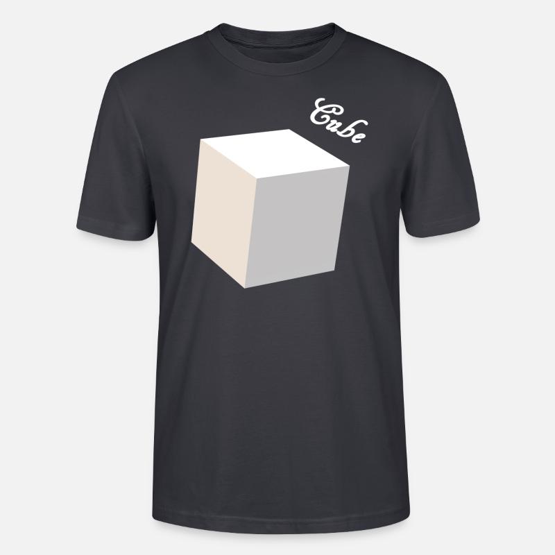 Cube 3D weiß - Stanley/Stella Unisex Bio-T-Shirt CRAFTER - Dunkles Graublau