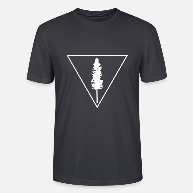 Tree in a triangle - Stanley/Stella Unisex Bio-T-Shirt CRAFTER - Dunkles Graublau