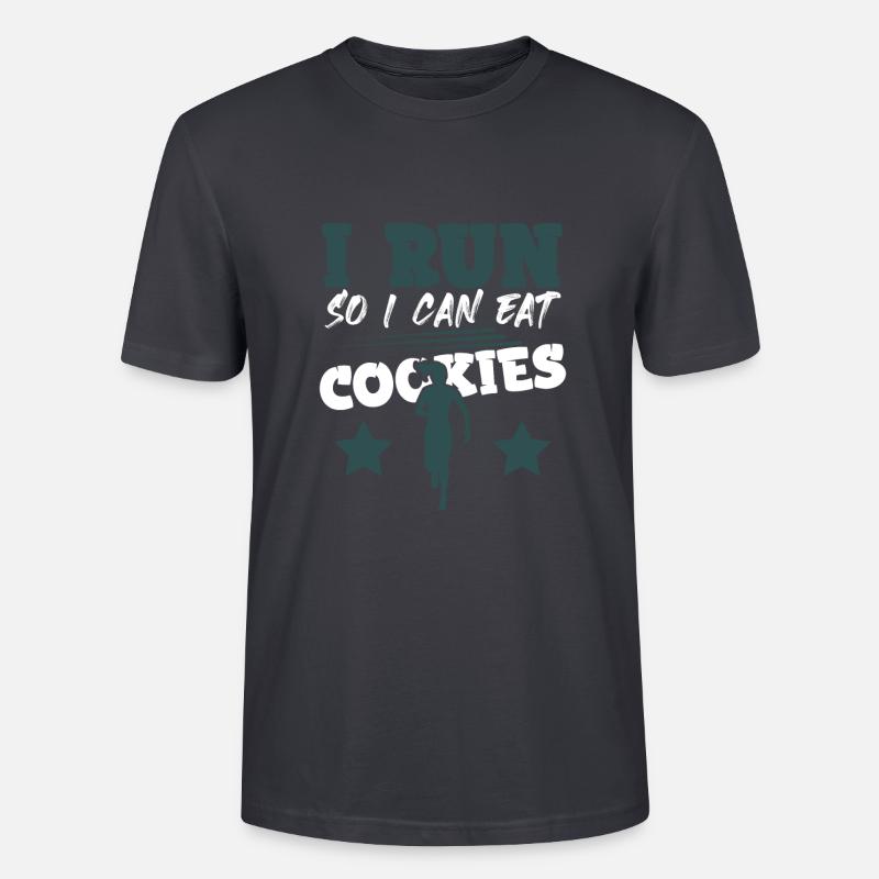 Je cours des biscuits - T-shirt bio CRAFTER Stanley Stella Unisexe - bleu gris foncé