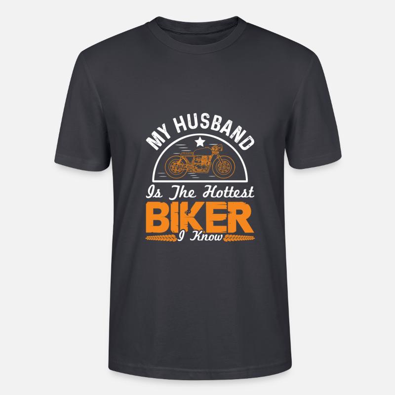 motorrad ehemann spruch - Stanley/Stella Unisex Bio-T-Shirt CRAFTER - Dunkles Graublau
