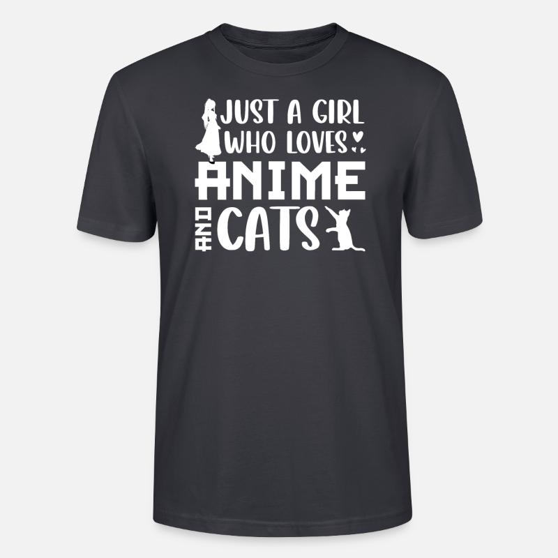 ANIME KATZEN Mädchen - Stanley/Stella Unisex Bio-T-Shirt CRAFTER - Dunkles Graublau