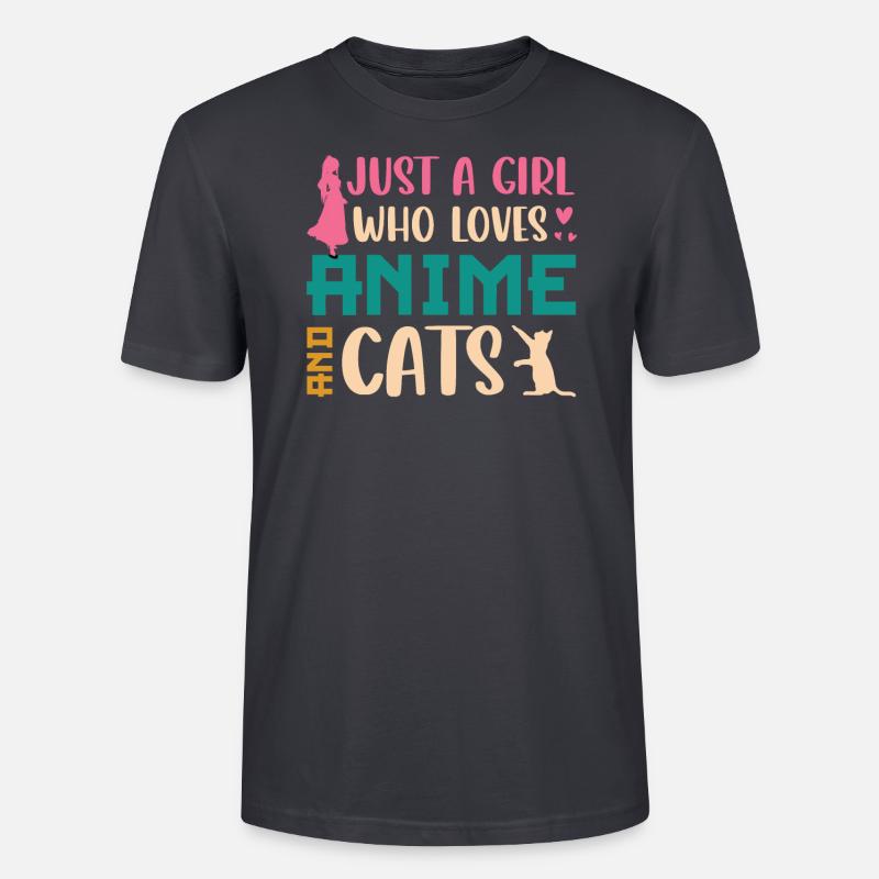 ANIME KATZEN Mädchen - Stanley/Stella Unisex Bio-T-Shirt CRAFTER - Dunkles Graublau